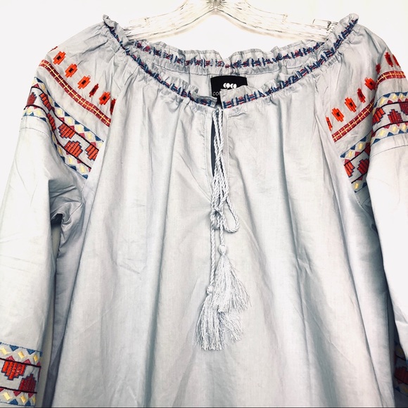 Coco Colette BoHo Embroidered Long Sleeve Top - Picture 3 of 8